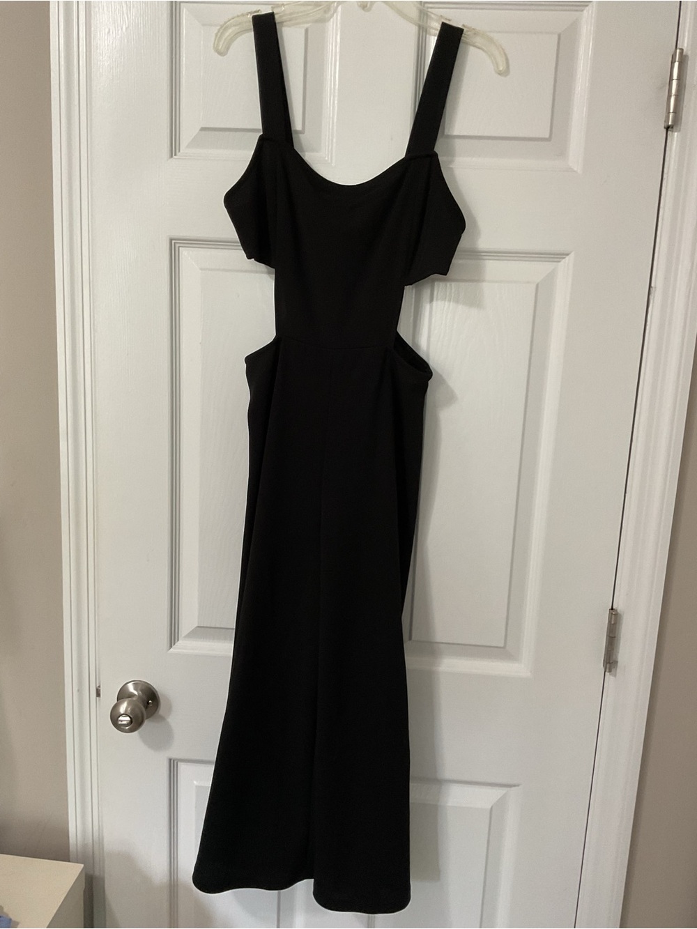 Zara Black Cutout Backless Maxi Jumpsuit